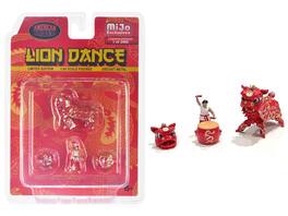 American Diorama - "Lion Dance" 4 piece Diecast Figure Set Limited Edition to 2400 pieces Worldwide for 1/64 Scale - Multi