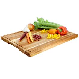 MegaChef - Acacia Wood 24 x 18 Inch Large Cutting, Prep and Serving Butcher Cutting Board - Brown