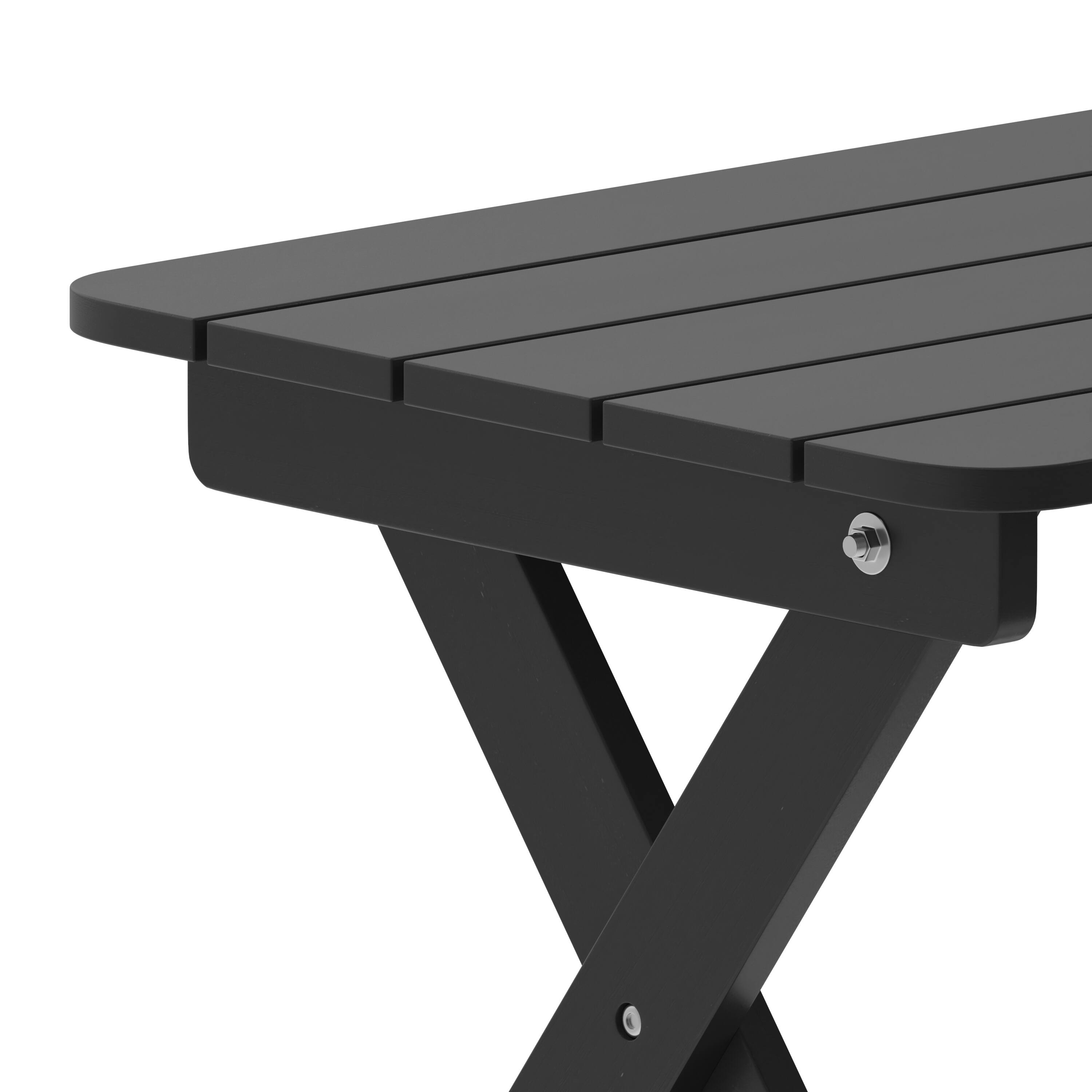 Alt View 10. Emma + Oliver - Haley Portable Folding HDPE Adirondack Side Table for Indoor/Outdoor Use - Black.