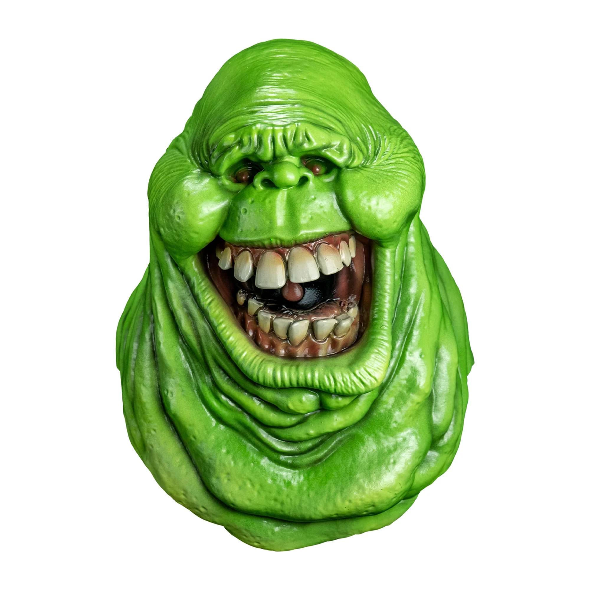 Front. Trick or Treat Studios - Ghostbusters Slimer Adult Vinyl Costume Mask - Green.