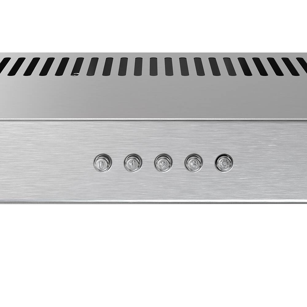 Alt View 7. Streamline - 36 in. Lagundo Ducted Undermount 80 CFM Range Hood, Mesh Filters, Push Button Control, LED Light - Brushed Stainless Steel.