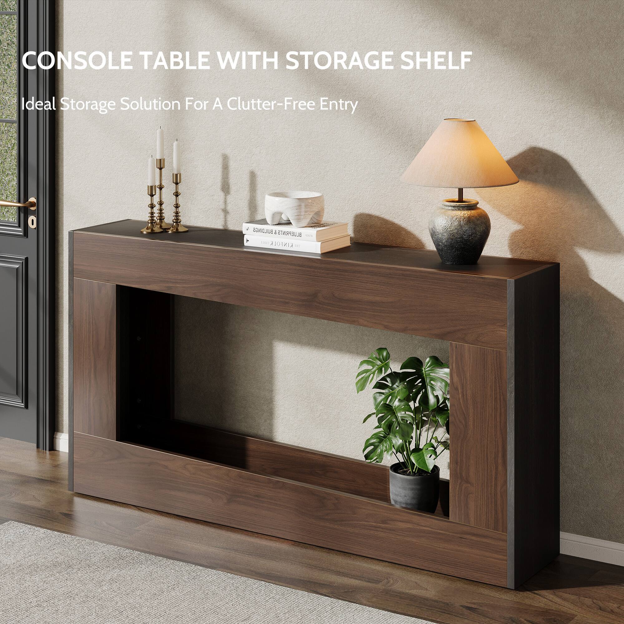 CONSOLE TABLE WITH STORAGE SHELF  
Ideal Storage Solution For A Clutter-Free Entry