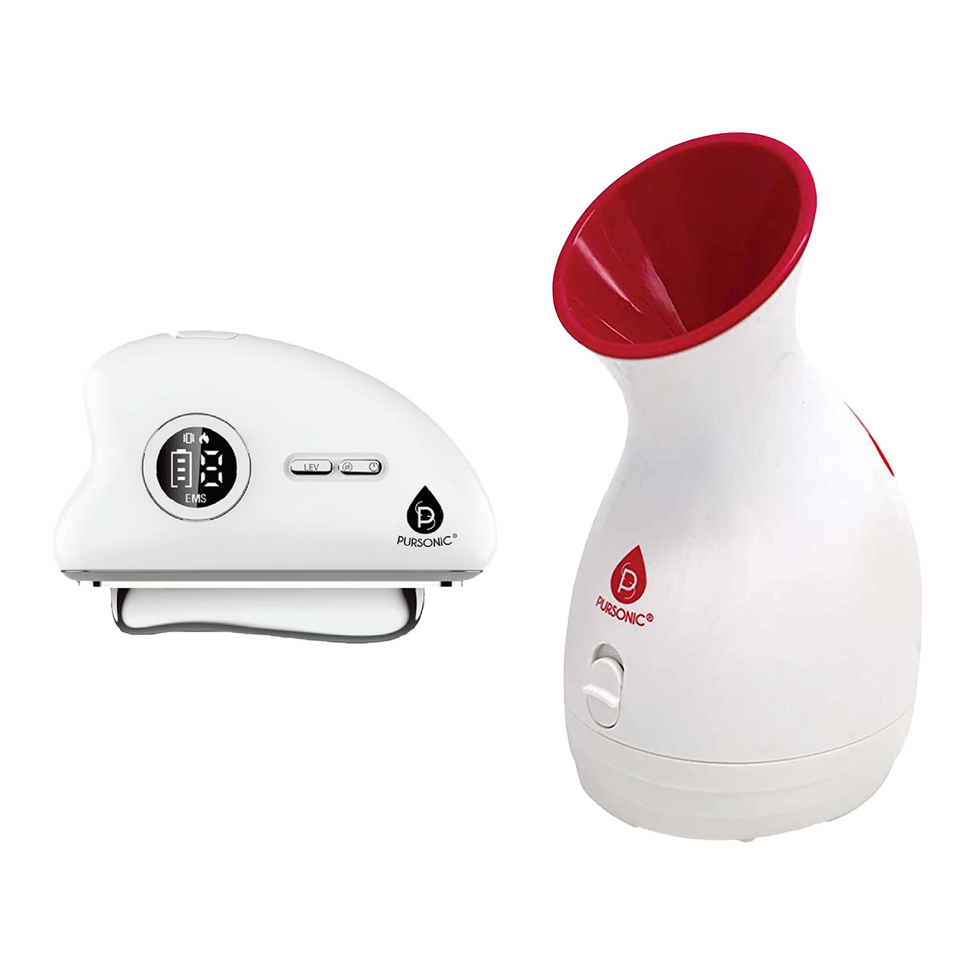 Pursonic 2 in 1 Spa Quality LED Light Skincare Bundle: Facial Steamer ...