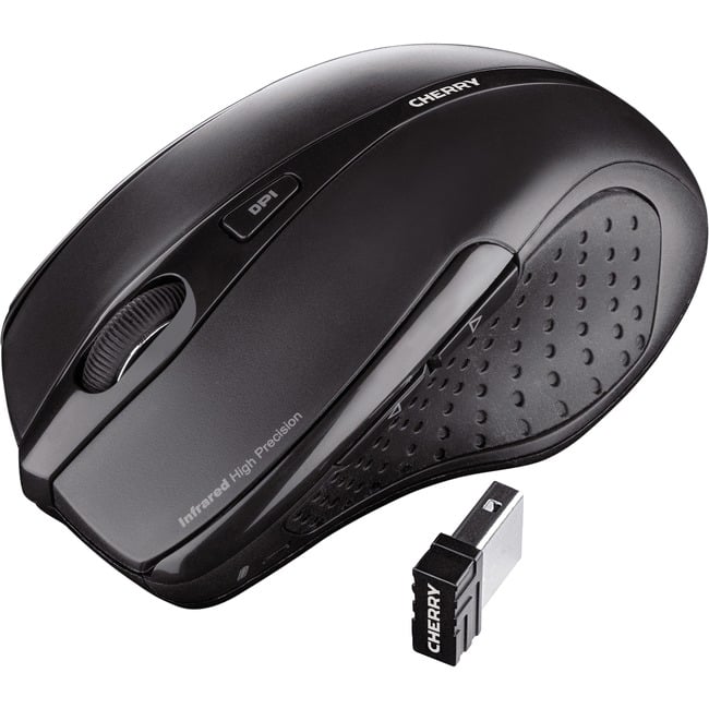 CHERRY - MW 3000 Wireless Mouse - Infrared - Wireless - 5 Button - USB - 1750 dpi - Right-handed - Wireless - Black