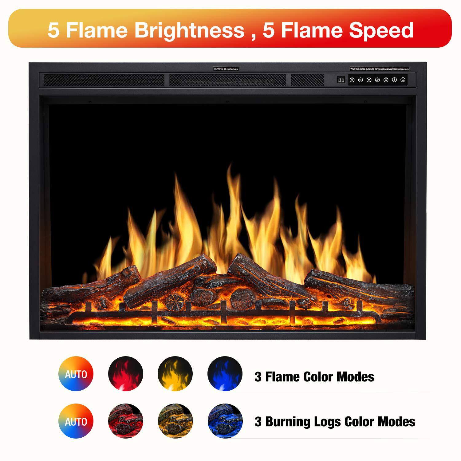 5 Flame Brightness, 5 Flame Speed

3 Flame Color Modes

3 Burning Logs Color Modes