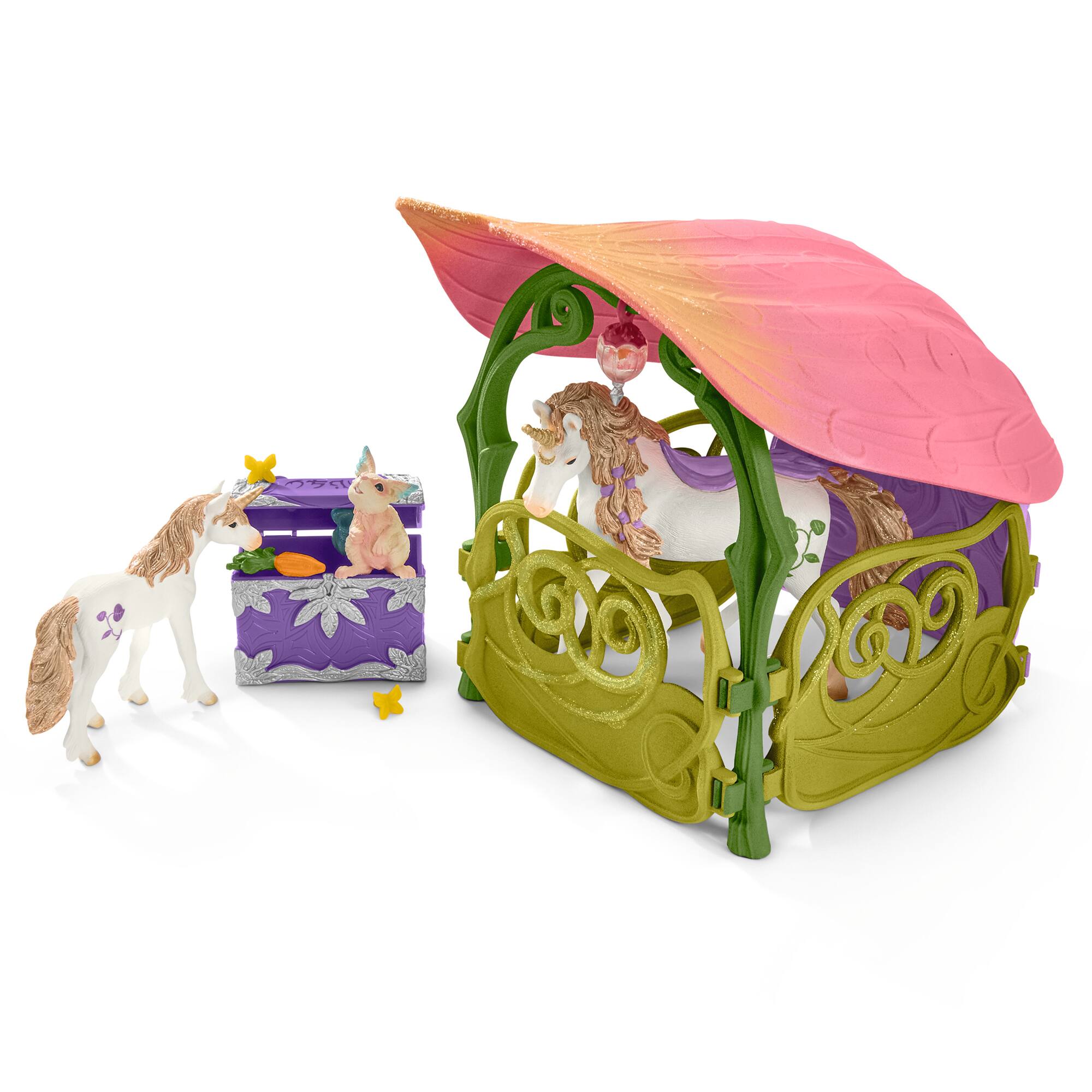 Angle. Schleich - Glittering Flower House Lake & Stable.