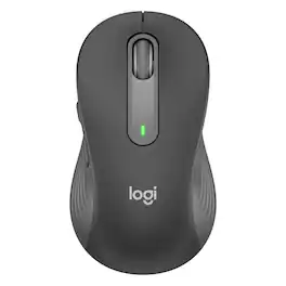 Logitech - Signature Full Size Wireless Mouse with Silent Clicks and Customizable Side Buttons for PC/Mac/Multi-Device/Chromebook - Wireless - Graphite