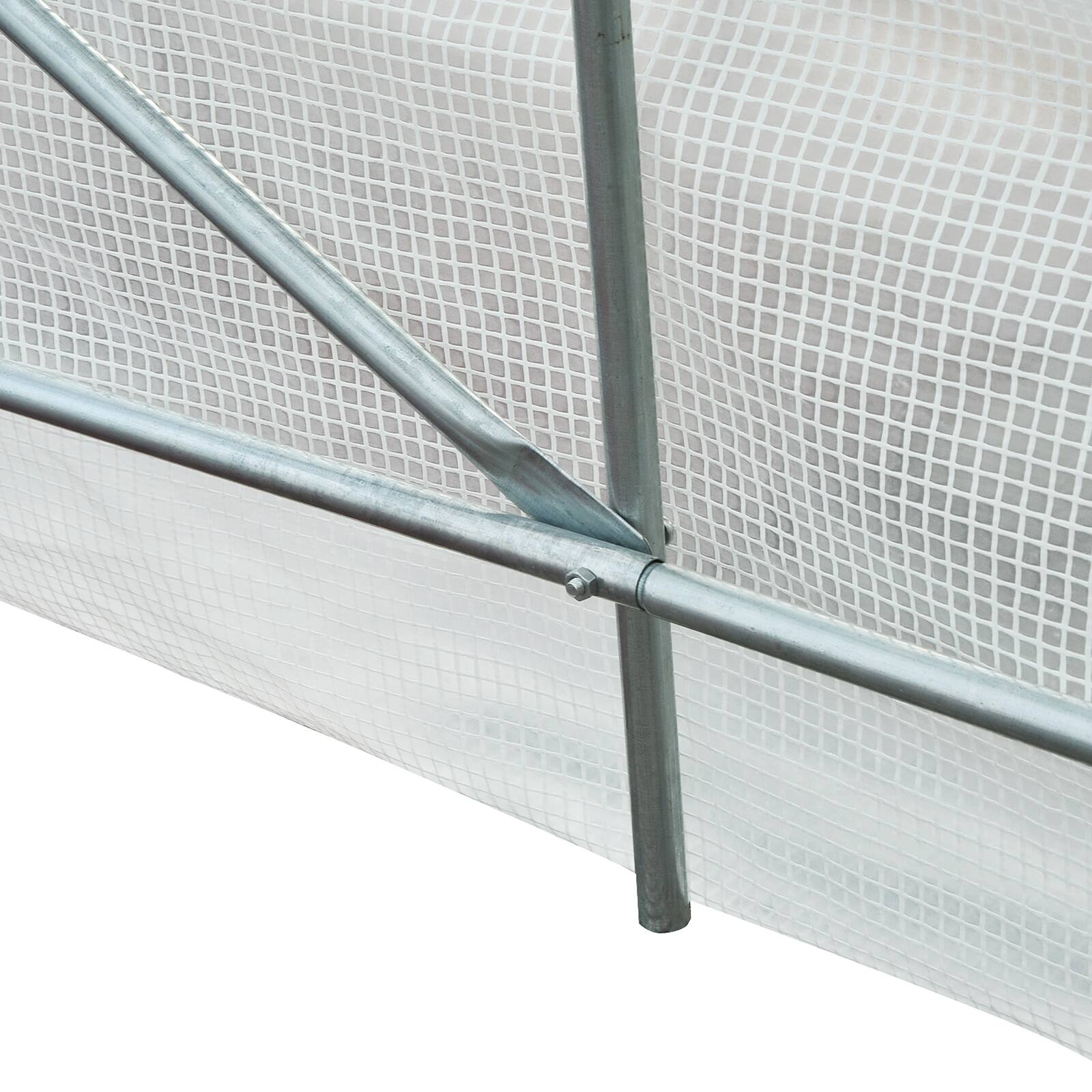 Alt View 8. Outsunny - 15' x 7' x 7' Walk-In Tunnel Greenhouse, Large Garden Hot House Kit with 6 Roll-up Windows & Roll Up Door.