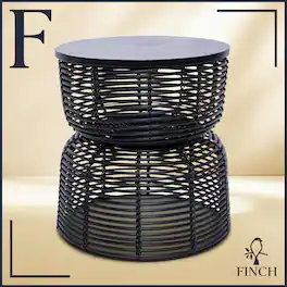 Finch - Wyred Hourglass Side Table - Black