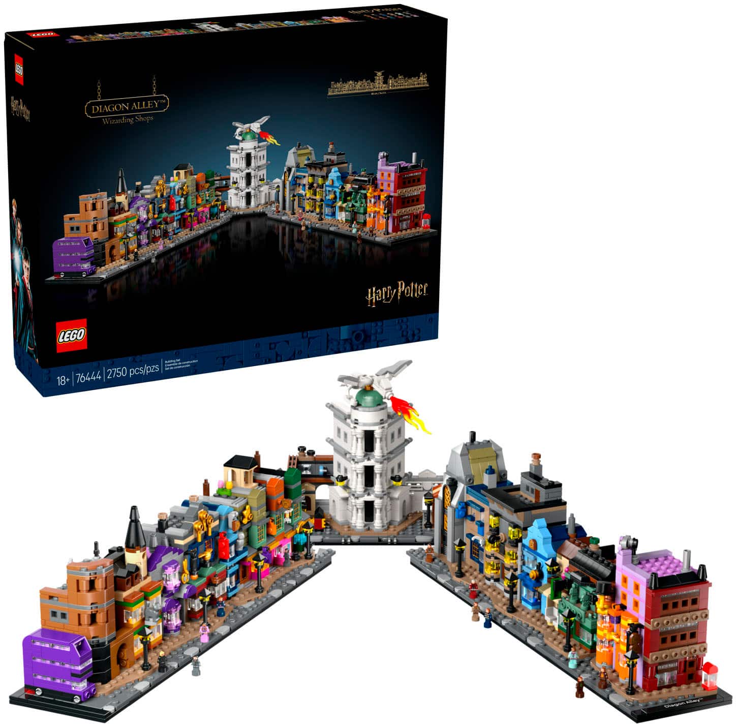LEGO - Harry Potter Diagon Alley Wizarding Shops Collectible Building Set 76444 - Front_Zoom