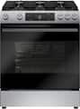 Bosch - 100 Series 30 in. Wide 5.8 Cu. Ft. Slide-In Gas Range with Self-cleaning and Steam cleaning and 5 Burners - Stainless Steel