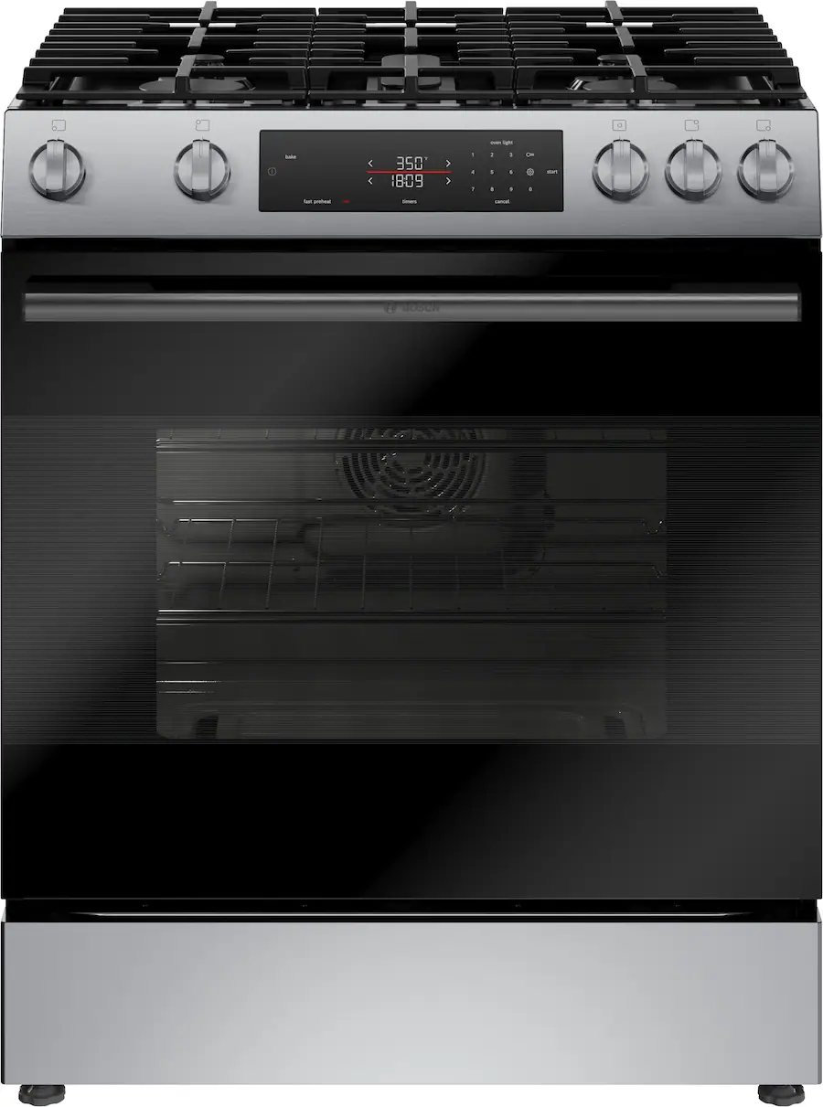 Bosch Ranges Chef Bosch 100 Series 30 in. Wide 5.8 Cu. Ft. Slide In Gas Range with Self ...