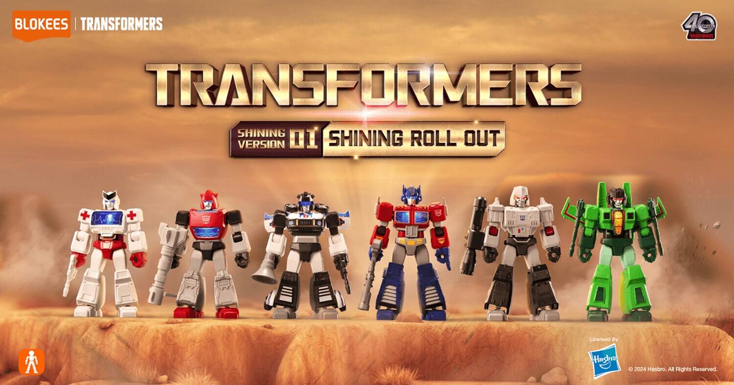 BLOKEES | TRANSFORMERS  
40 PE BAASFERNEES  
TRANSFORMERS SHINING VERSION 01 SHINING ROLL OUT + H  
Licensed By: Hasbro  
© 2024 Hasbro. All Rights Reserved.
