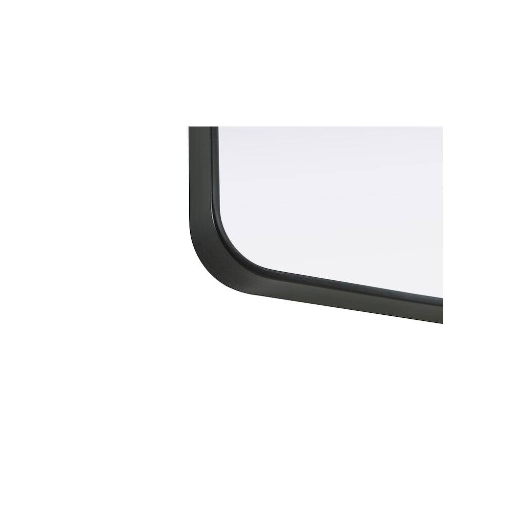Left. Elegant Decor - Contour Metal Rectangle Mirror 18x60 in Black - Black.