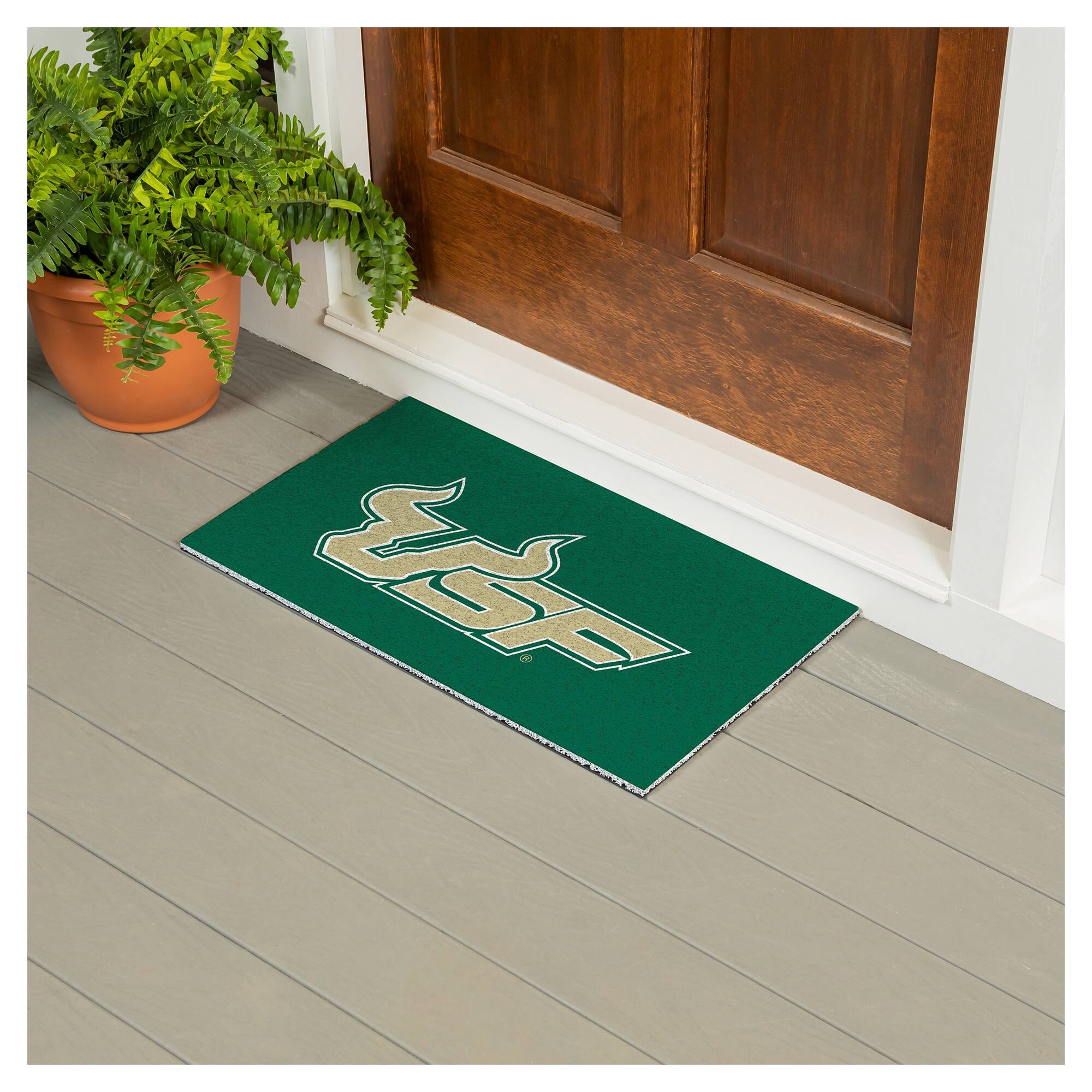 Alt View 2. Evergreen Enterprises - South Florida Bulls 16" x 28" Full Color Indoor/Outdoor Logo Turf Mat - Multicolor.