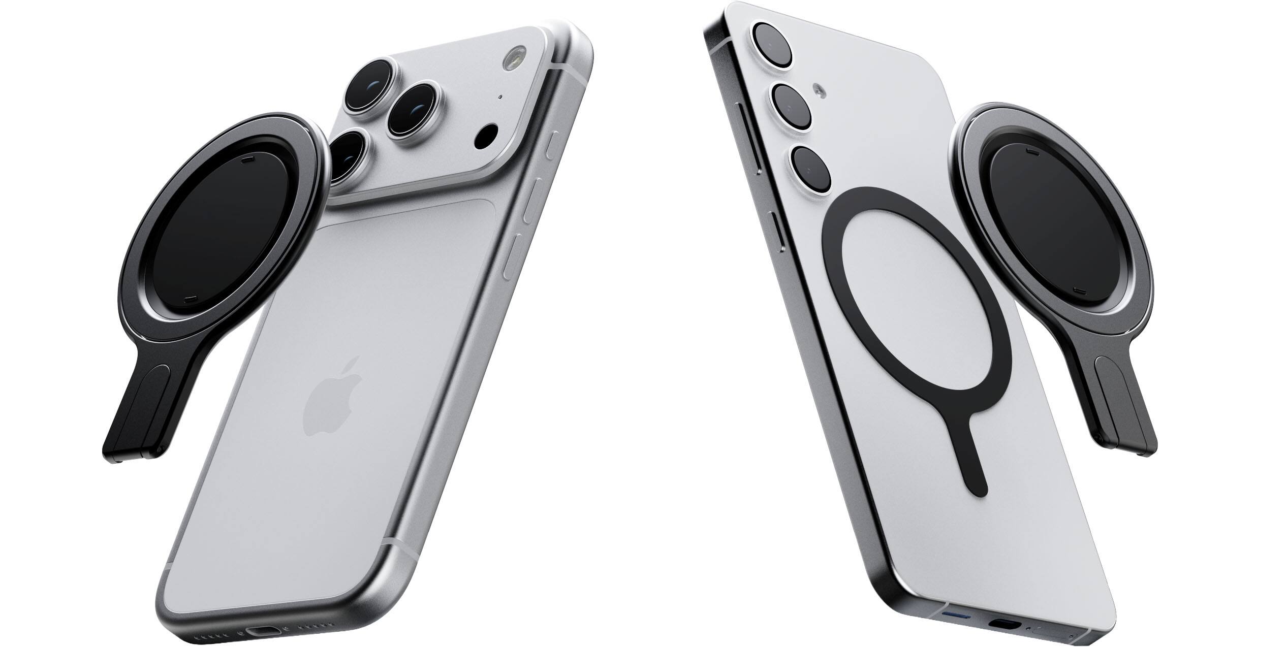 Alt View 3. OhSnap - Snap Grip Stand Magnetic Phone Grip - Portrait stand, Ultra Thin, Fits Any Phone - Boring Black.