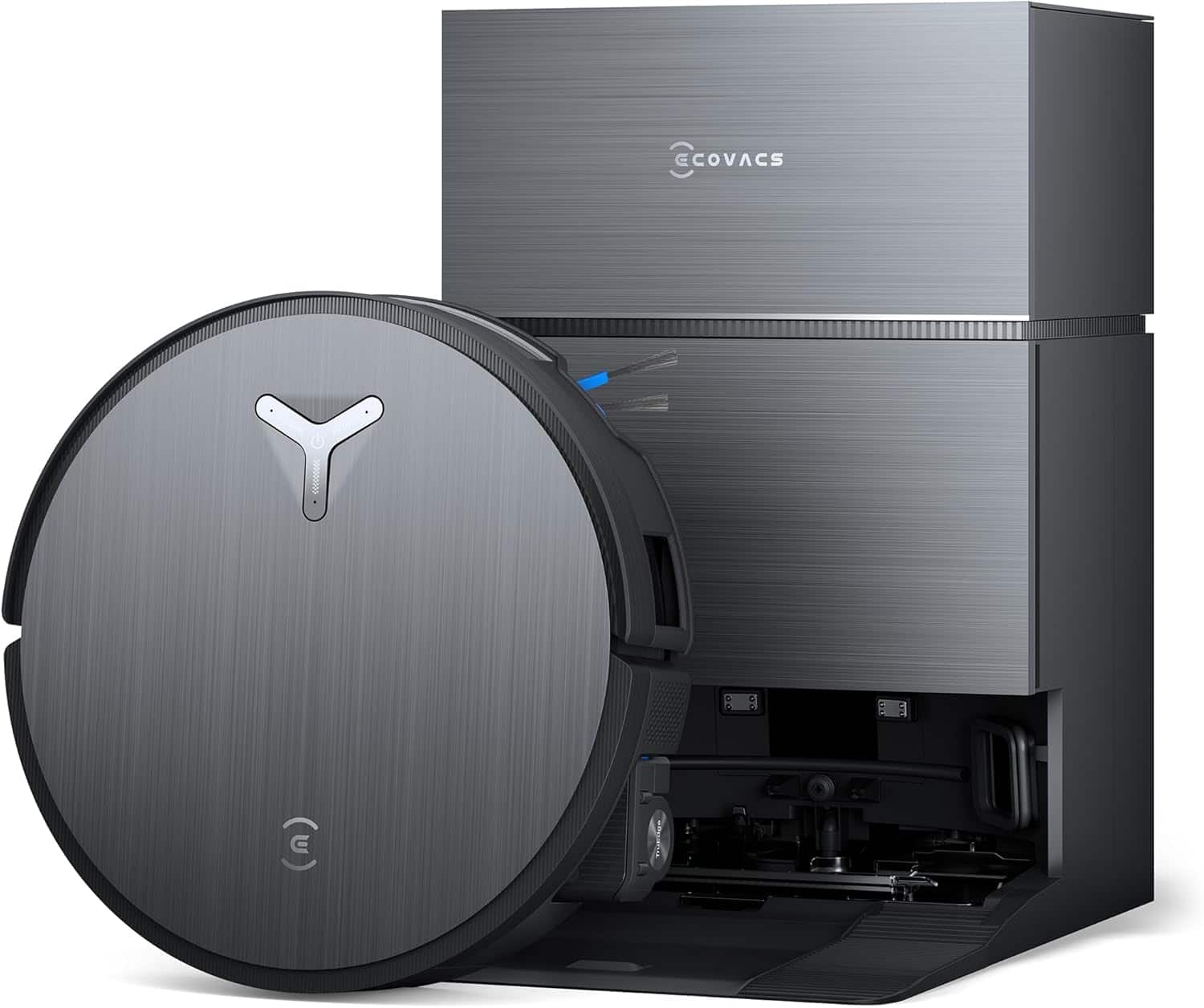 ECOVACS Robotics - DEEBOT X11 PRO Omni Robot Vacuum and Mop Fast Charging 19,500Pa Bagged Station Instant Self-Cleaning Mop for Large Homes - Black