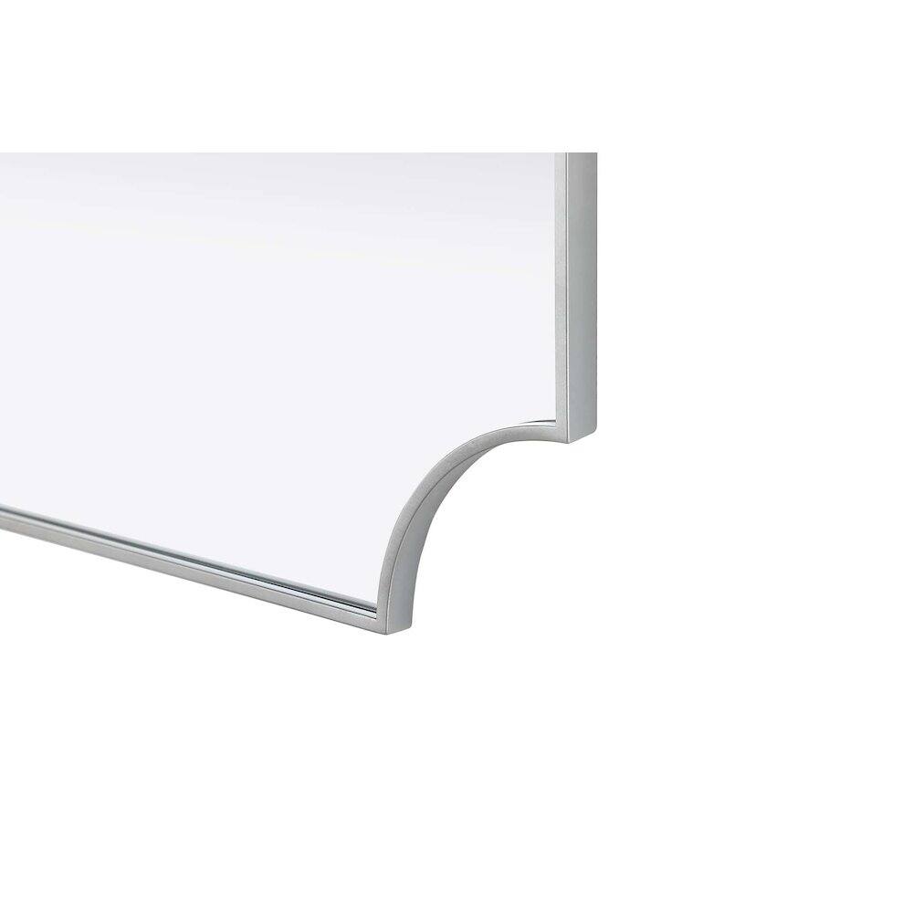 Left. Elegant Kitchen and Bath - Notched Metal Mirror 30x36 inch in Silver - Silver.