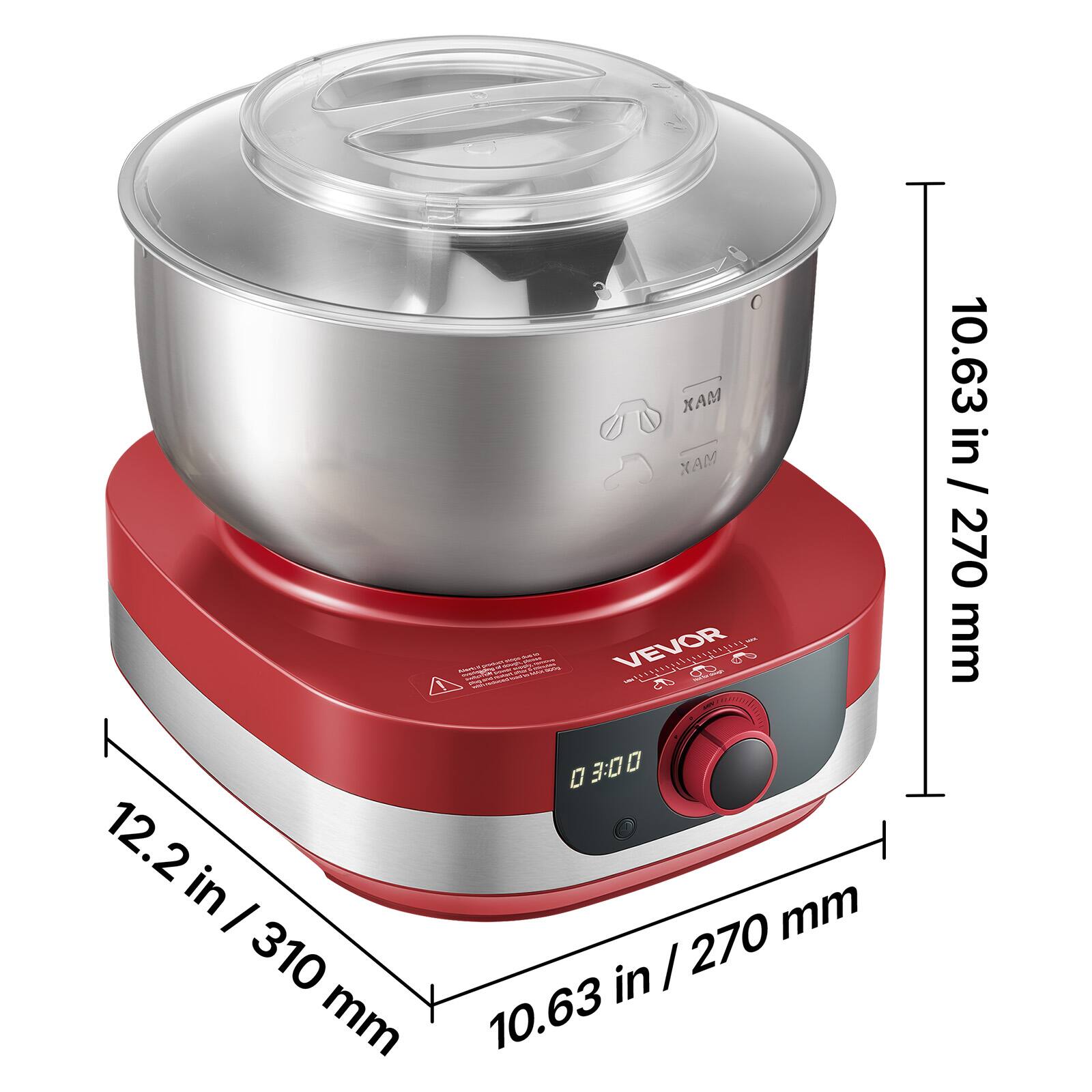 M AM X VEVOR  
ogdo LS  
10.63 in / 270 mm  
12.2 in / 310 mm  
3:00  
10.63 in / 270 mm