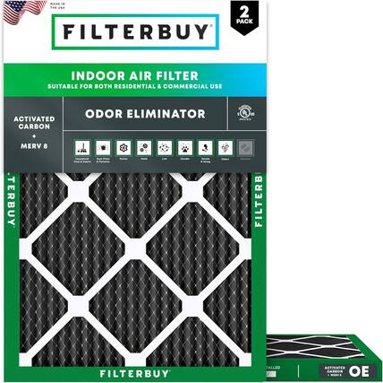 MADE IN THE USA
2 PACK FILTERBUY INDOOR AIR FILTER
SUITABLE FOR BOTH RESIDENTIAL & COMMERCIAL USE
ACTIVATED CARBON ODOR ELIMINATOR
MERV 8
FILTERBUY