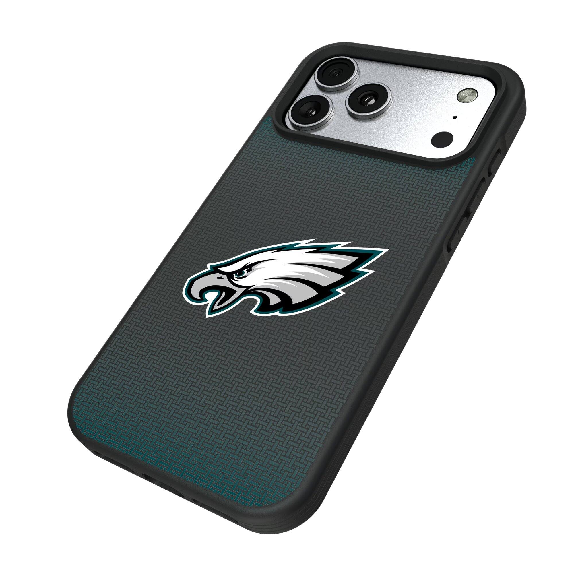 Alt View 1. Keyscaper - Philadelphia Eagles Bump Case with 8.2ft Drop Protection - 16 Pro - Black.