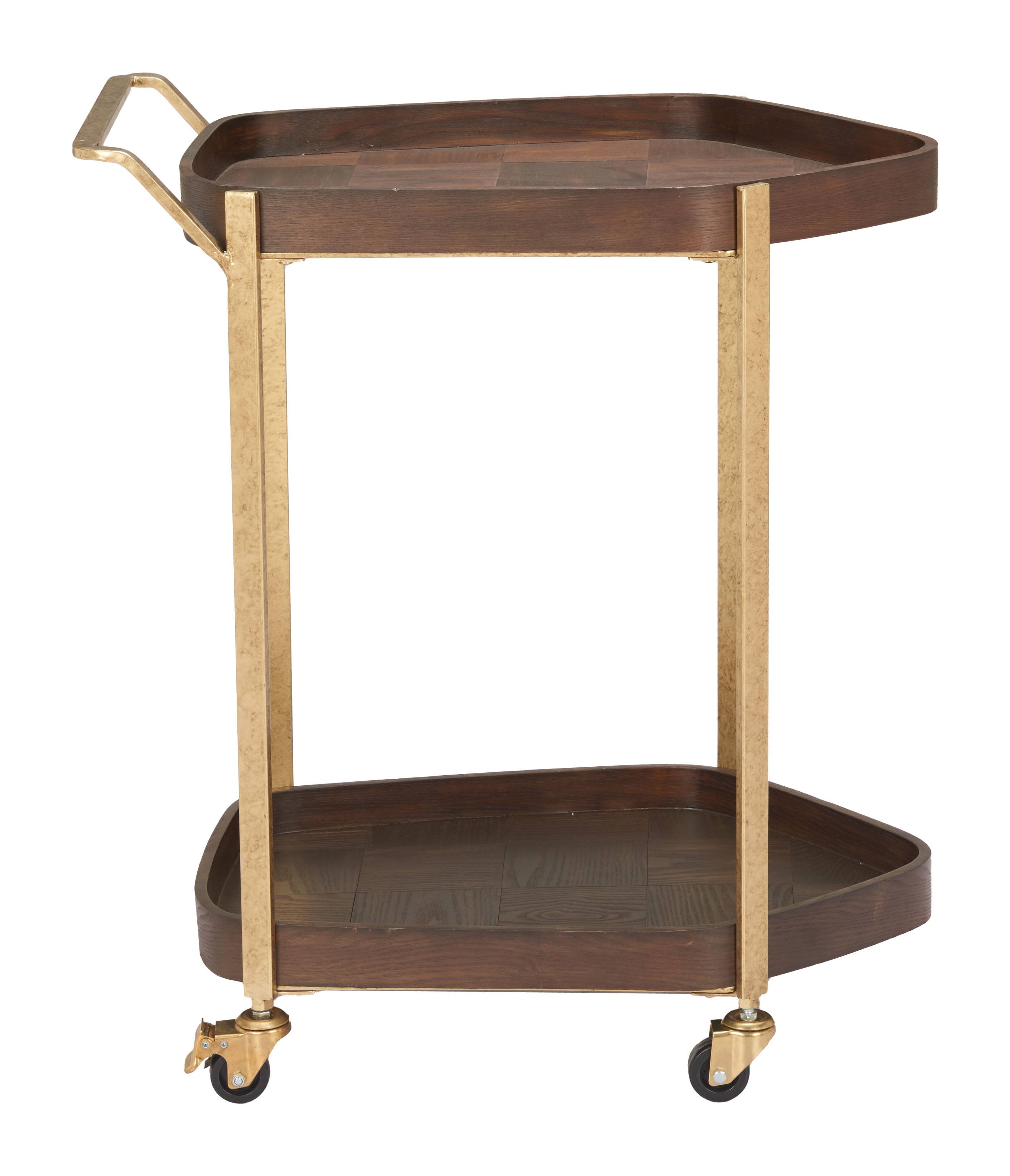 Back. Hivvago - Stela Bar Cart Walnut - Walnut.