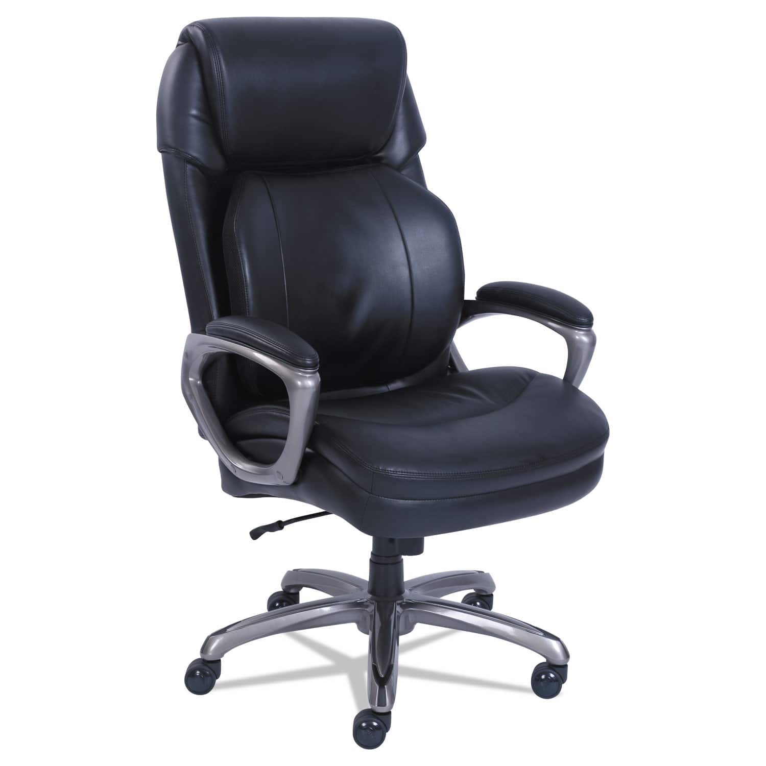 Serta - REMOVE - Cosset Big and Tall Executive Chair, Supports Up to 400 lb, 19" to 22" , Seat/Back, Slate Base - Black