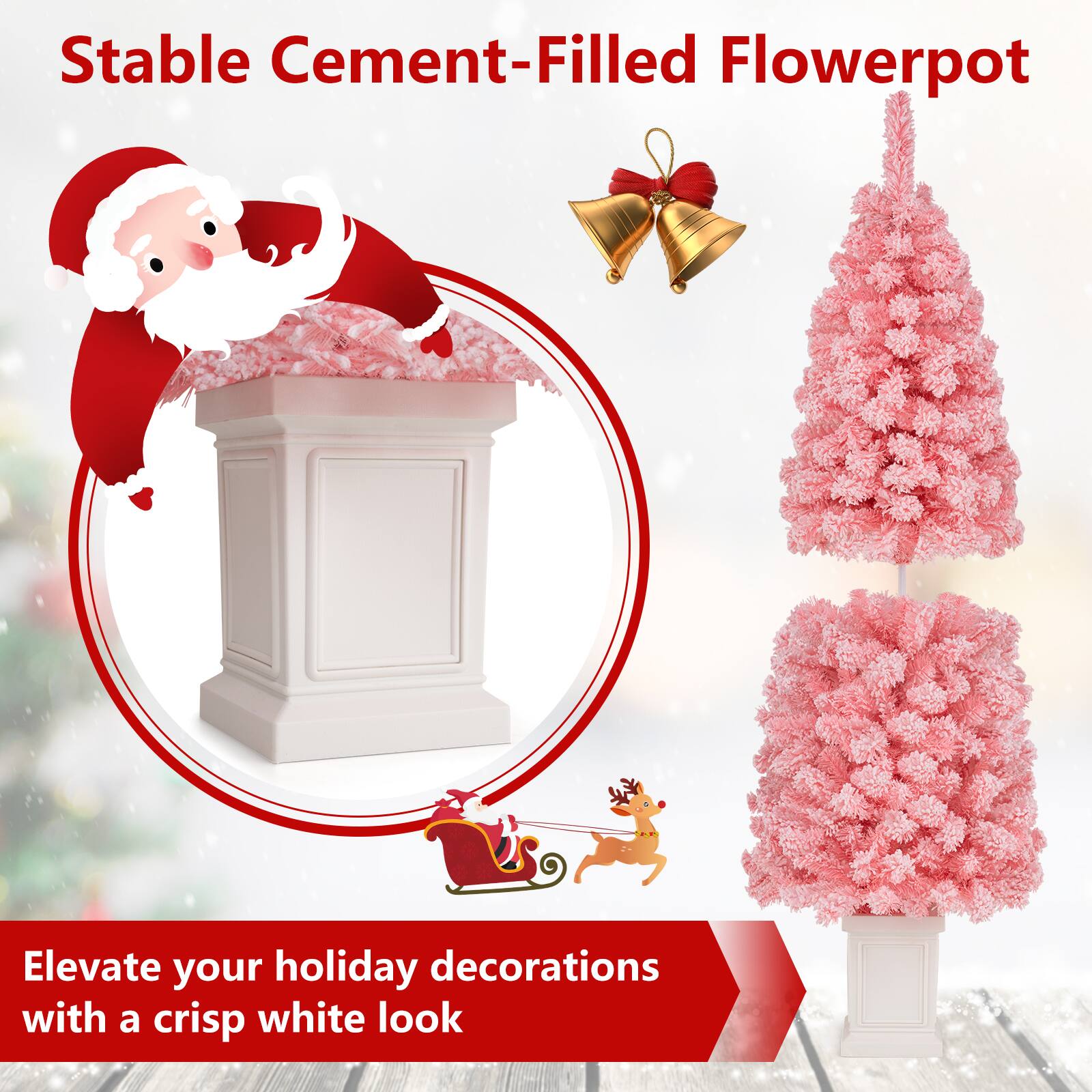 Stable Cement-Filled Flowerpot

Elevate your holiday decorations with a crisp white look