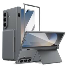 Dteck - Case for Samsung Galaxy Z Fold8 Ultra,Hinge Protection,Rugged Card Holder Cover,with Screen Protector+Pen Slot+Stylus - Gray