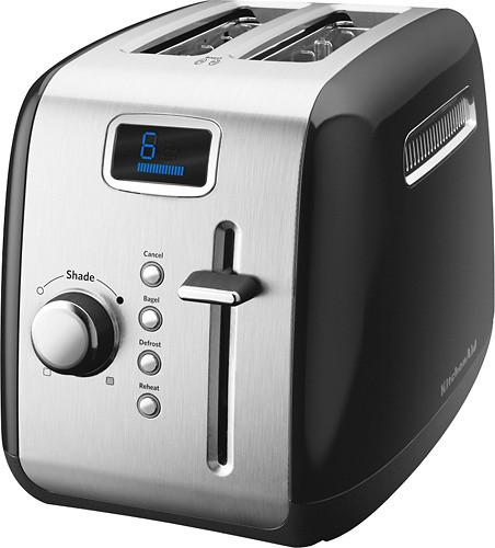 KitchenAid 4-Slice Silver Wide Slot Toaster with Crumb Tray and