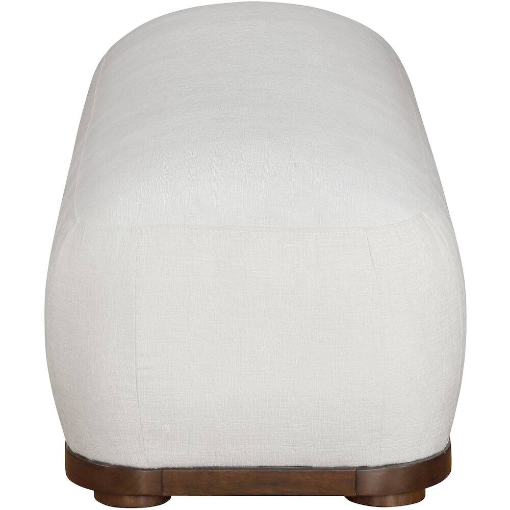 Alt View 3. Meridian Furniture - Calum Cream Chenille Fabric Bench - Beige.