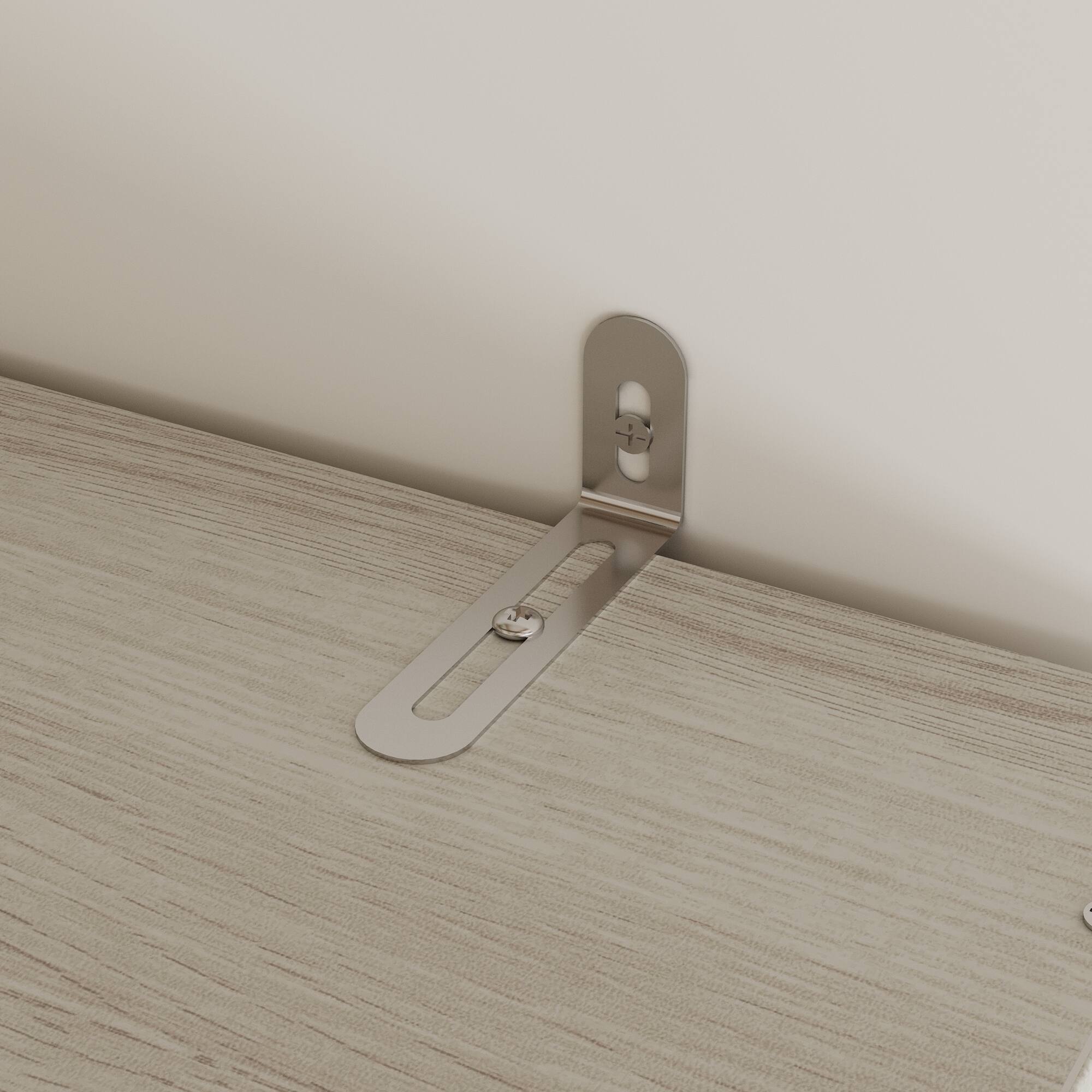 Alt View 5. Famapy - Frosted Tempered Glass Bookcase with Adjustable Shelves and Drawers Modern Storage Cabinet for Living Room - Light Gray.