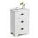 Front. Costway - End Table Nightstand Bedroom Storage with 3 Drawers & Wood Slide - White.