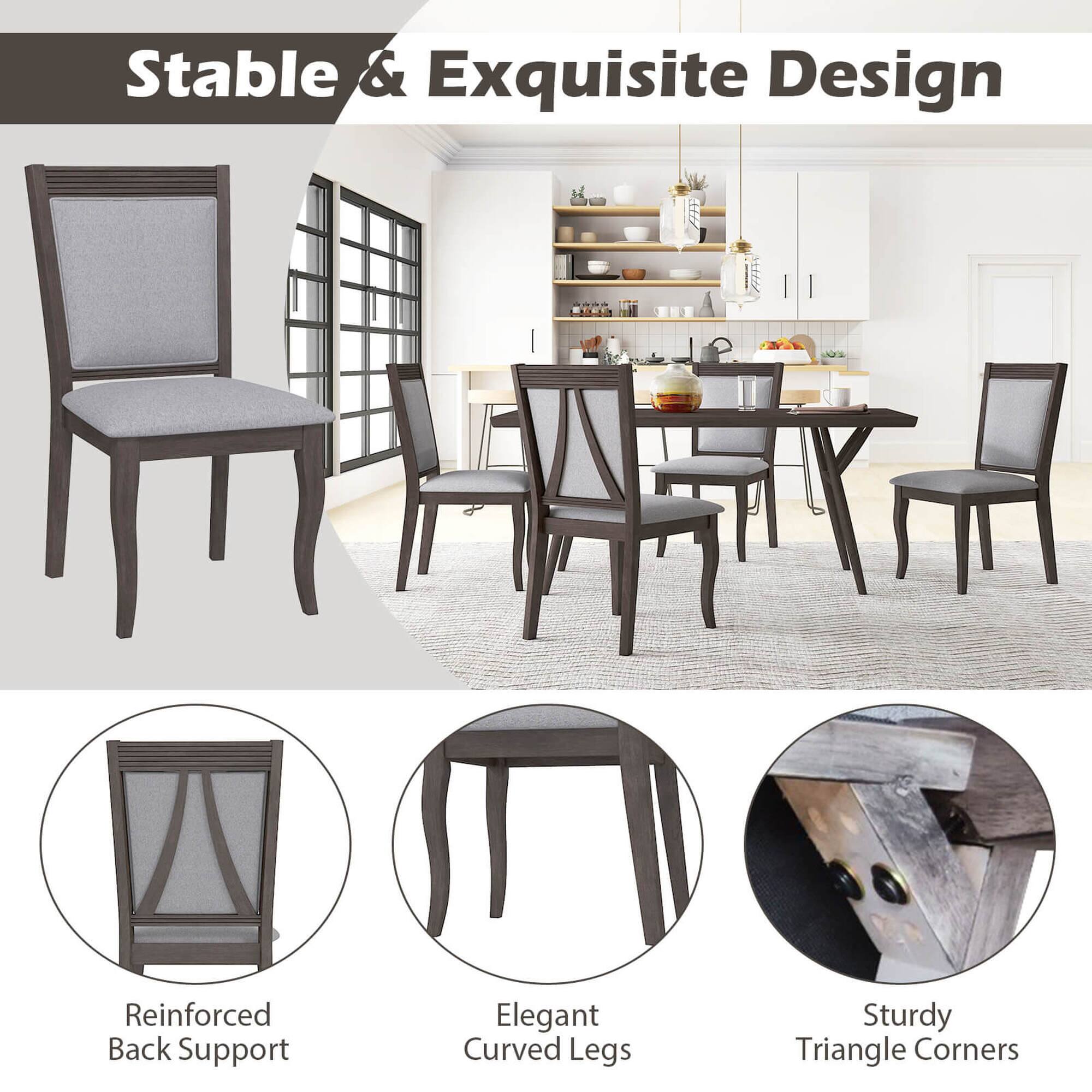 Stable & Exquisite Design: Reinforced Back Support, Elegant Curved Legs, Sturdy Triangle Corners.