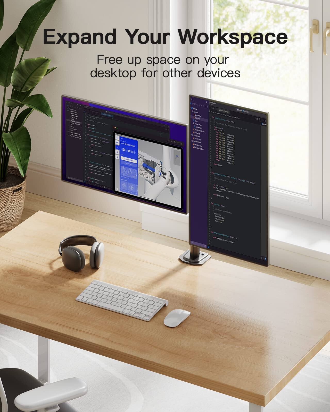 Expand Your Workspace  
Free up space on your desktop for other devices