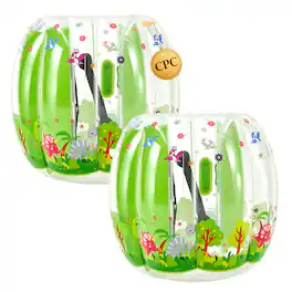 VEVOR - 2-Pack Inflatable Bumper Balls 3FT Human Bubble for Kids Transparent, for Backyard, Camping, Picnic, Park, Lawn - Green;Clear