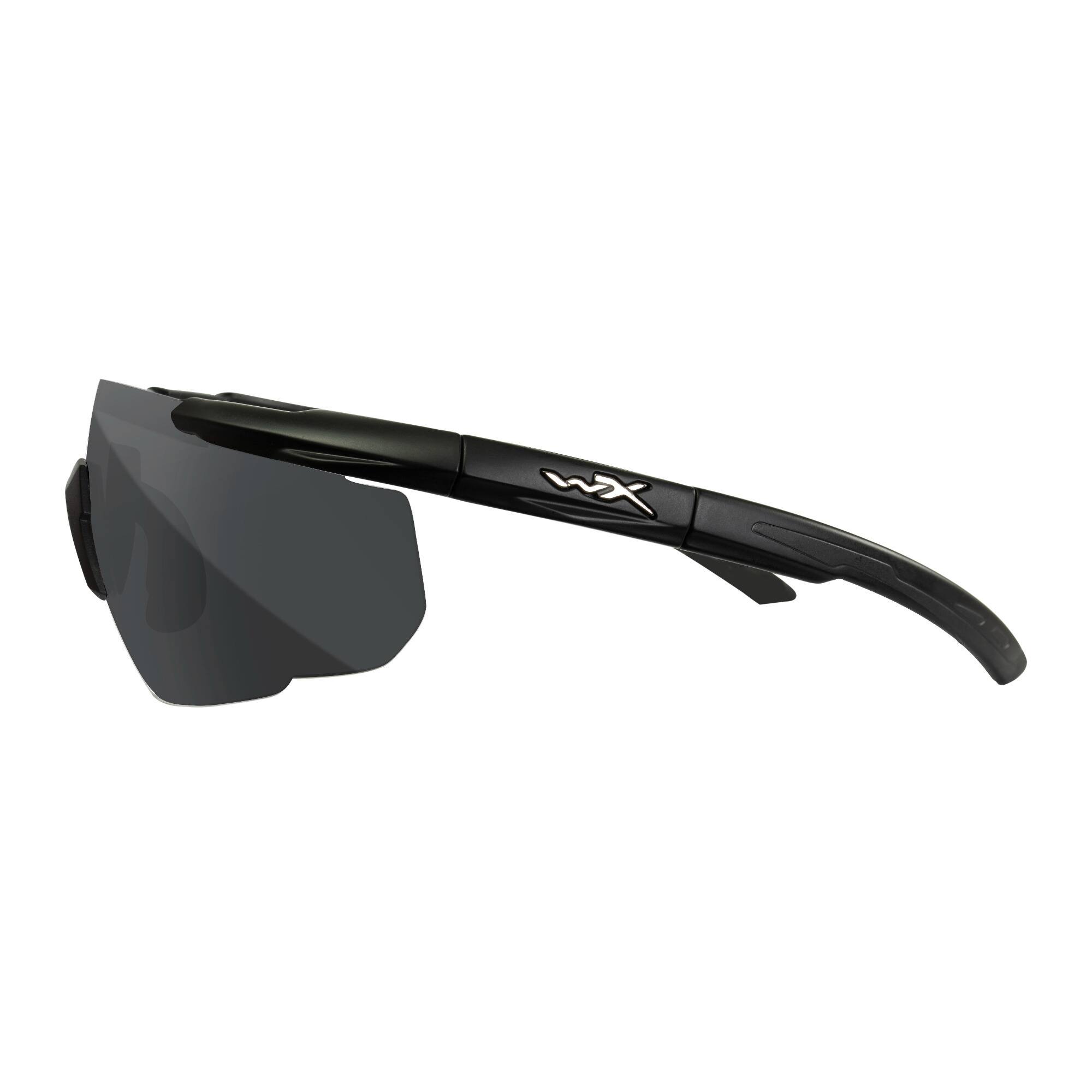 Left. Wiley X - Wiley-X Saber Advanced 2-Lens Sunglass Kit (Gray and Clear Lens, Matte Black) - Gray.