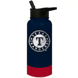 Great American Products - Texas Rangers 32oz. Logo Thirst Hydration Water Bottle - Multicolor