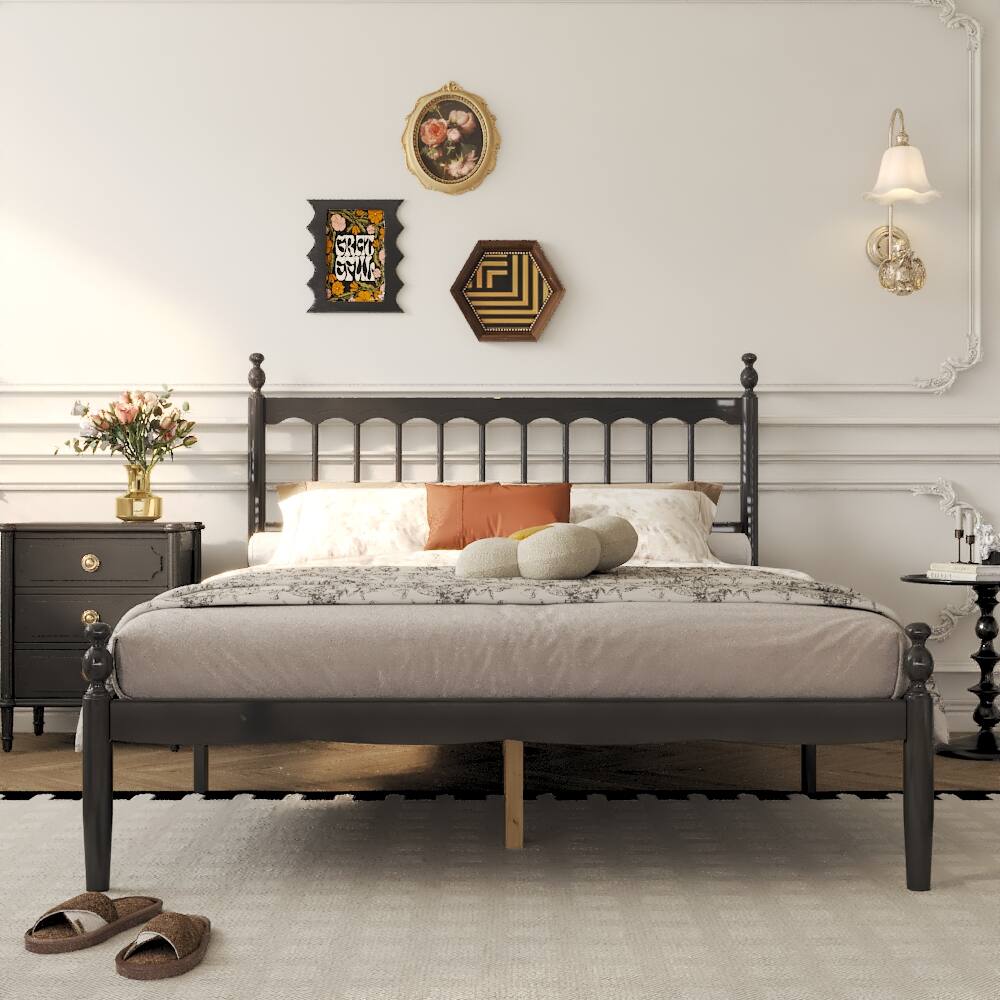 FUFU & GAGA FUFU&GAGA Steel Frame Storage Bed: LED Lights