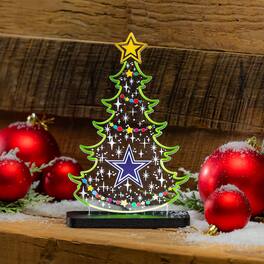 Evergreen Enterprises - Dallas Cowboys 10" LED Tabletop Christmas Tree Desklite Sign - Green