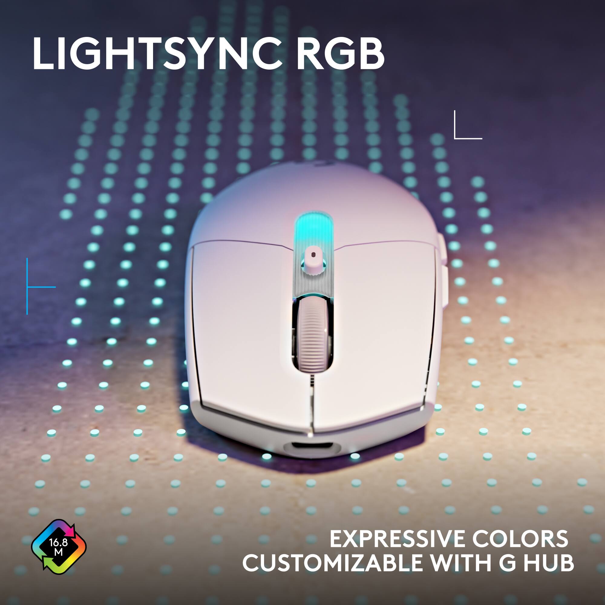 LIGHTSYNC RGB 16.8M EXPRESSIVE COLORS CUSTOMIZABLE WITH G HUB