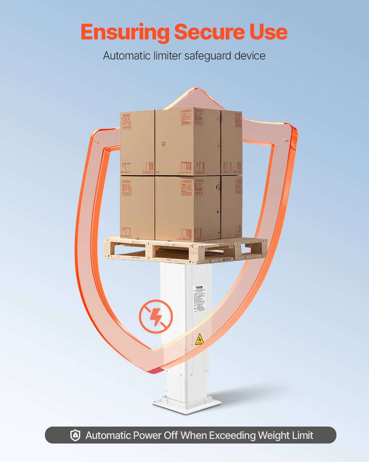 Ensuring Secure Use  
Automatic limiter safeguard device  

Automatic Power Off When Exceeding Weight Limit