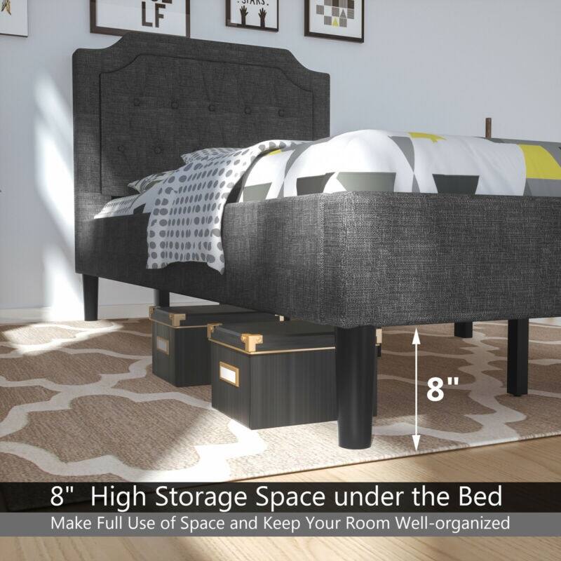 8" High Storage Space under the Bed, Make Full Use of Space and Keep Your Room Well-organized