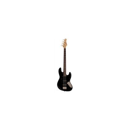 Front. Austin - Austin AJB300 Series Double Cutaway Bass Guitar, Black.