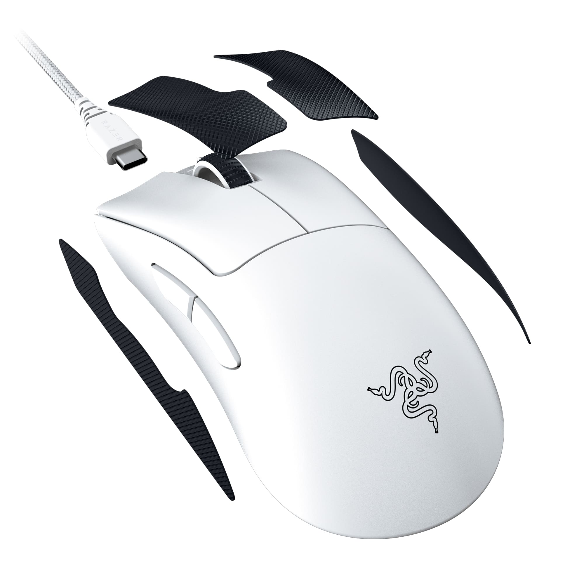 Alt View 17. Razer - DeathAdder V3 Pro Lightweight Optical Gaming Mouse with 90 Hour Battery - White.