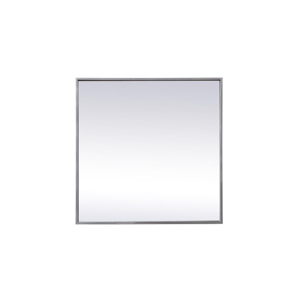 Back. Elegant Decor - Metal Frame Square Mirror 24 inch in Silver - Silver.
