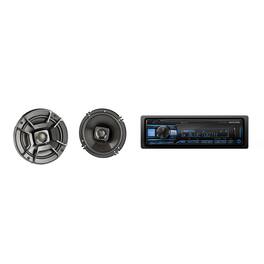 Alpine - UTE-83BT Single Din Source Unit w/ ( 1 Pair ) DB652 6.5" Speaker Bundle - Black/Gray