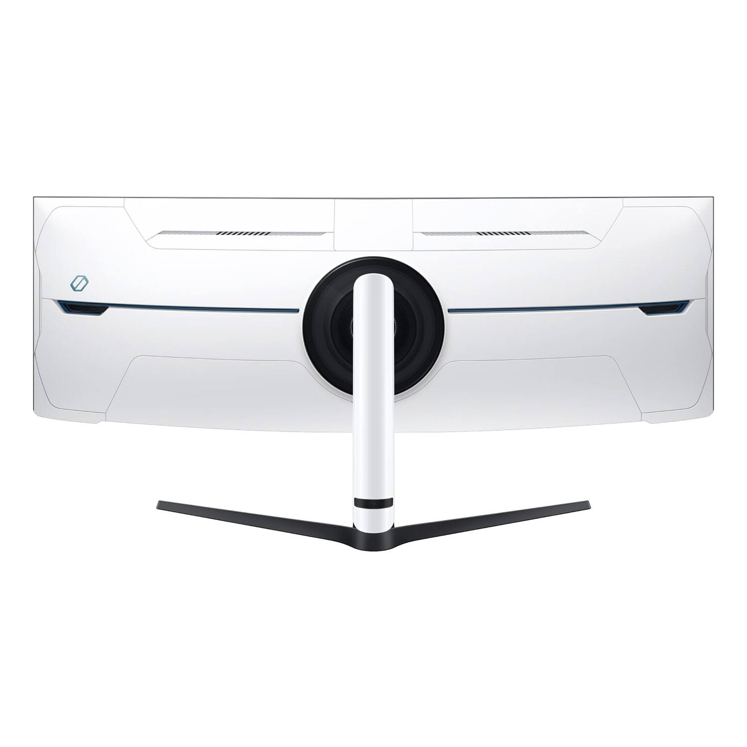 Back. Samsung - 57" Odyssey Neo G9 Dual 4K UHD Quantum Mini-LED 240Hz 1ms HDR1000 Curved Gaming Monitor +2-Year Extended Warranty Bundle - Black.