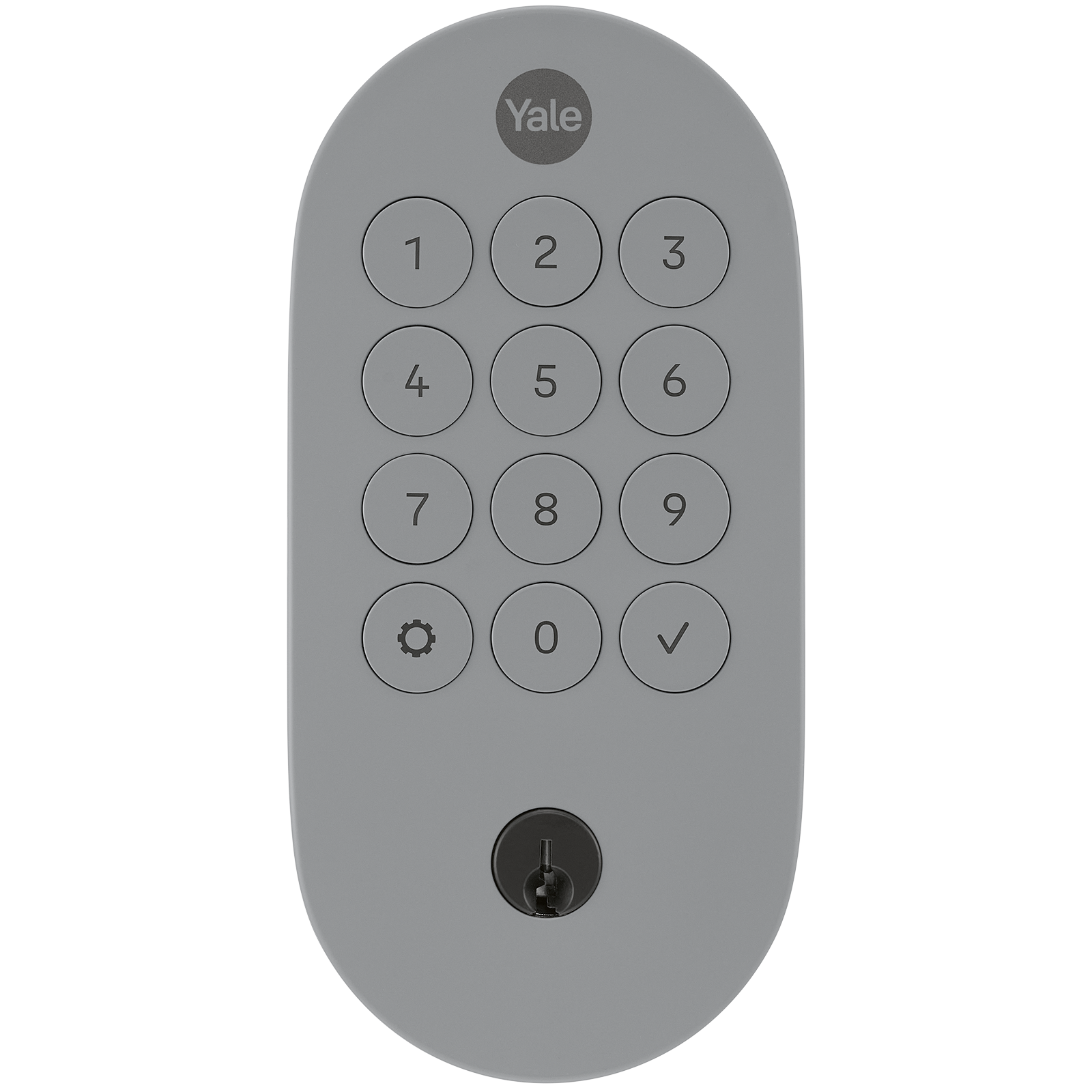 Alt View 4. Yale - Smart Lock with Matter, Designed for Google Home; Electronic Deadbolt with Pushbutton Keypad - Ash.