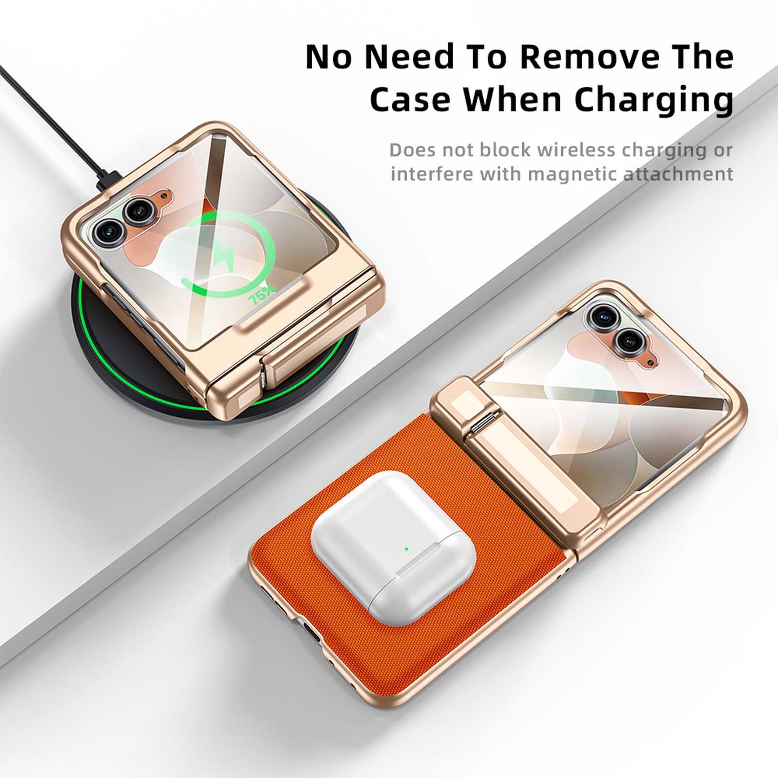 No Need To Remove The Case When Charging  
Does not block wireless charging or interfere with magnetic attachment